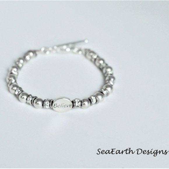 Sterling Silver "Believe" Bracelet